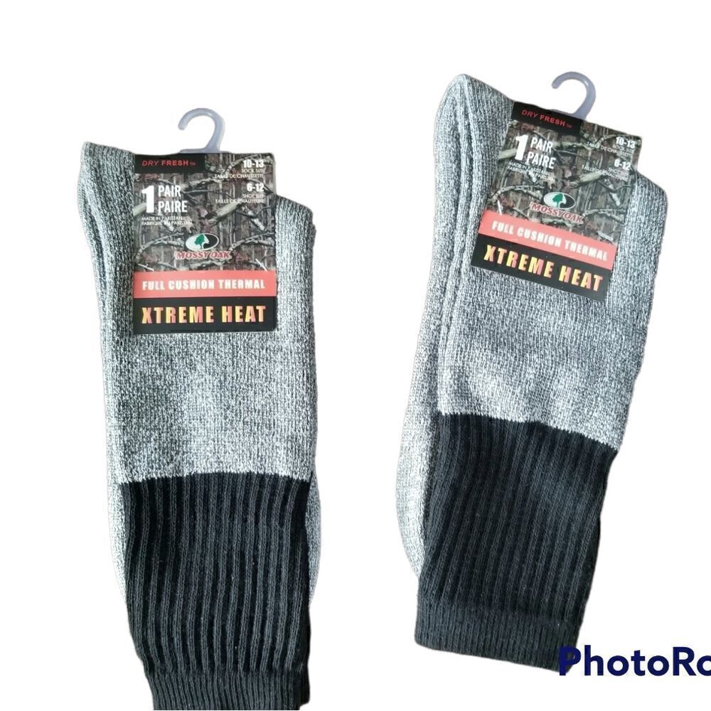 2 pairs Mossy Oak Men's full cushion thermal socks